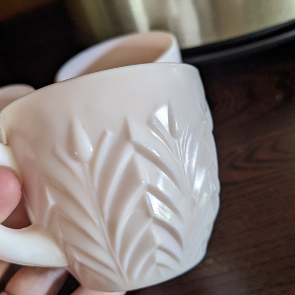 Pink Milk Glass Cups Mugs - Picture 4 of 6